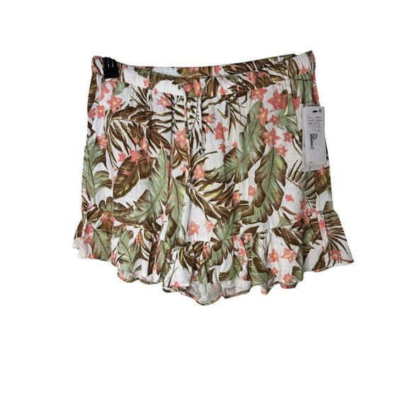 Rip Curl Womens Tropical Floral Ruffle Hem EcoVero Skort Size Large - Picture 1 of 6